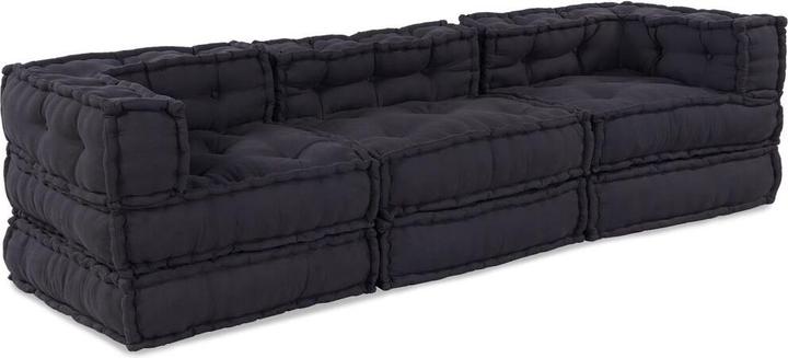 Produktbild vidaXL Modular Poufs 3er Set Anthrazit Stoff (Modular Sofa)