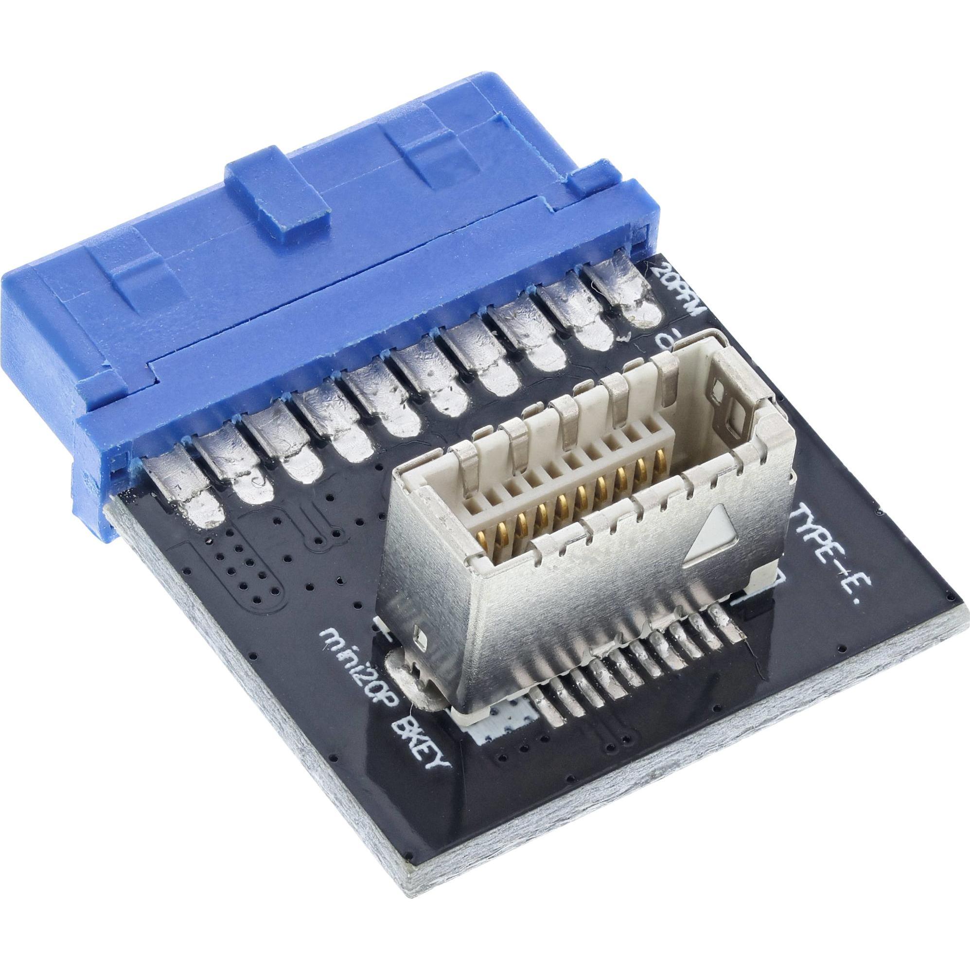 InLine  USB 3.0 zu USB 3.1 Frontpanel Key-B Adapter intern, Interne Kabel (PC)