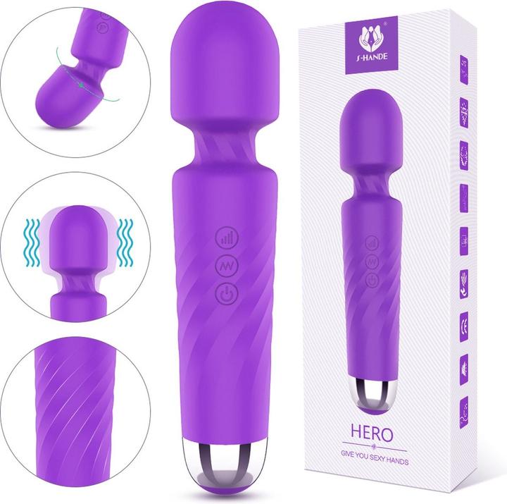 Produktbild S-Hande Hero wand massager with 7 vibration modes and 4 Purple speeds