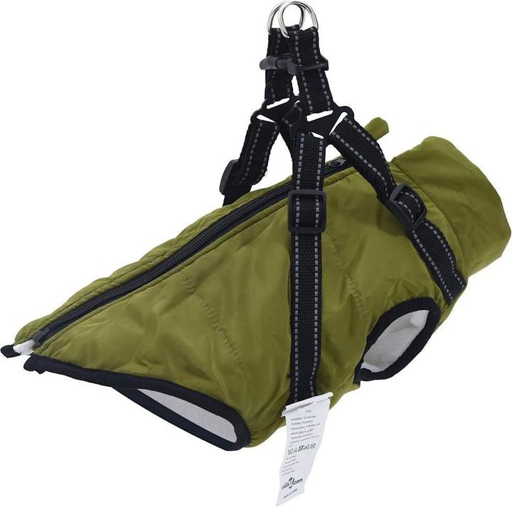 Actual product image vidaXL Dog coat harness Waterproof Reflective (28, Dog coat)