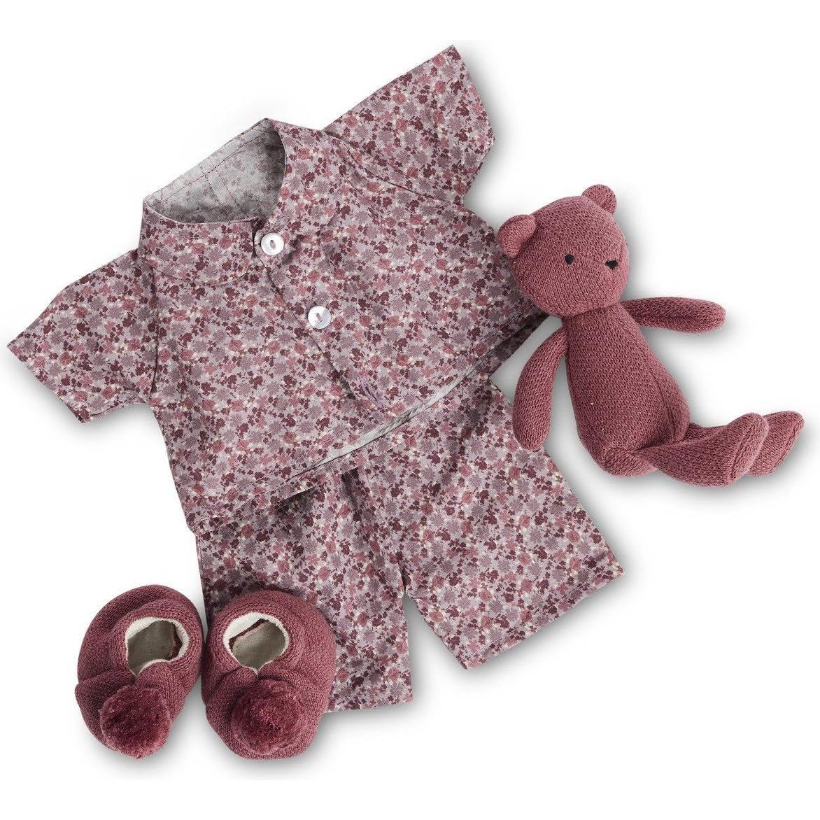 Smallstuff - Doll clothing, pyjamas with teddy/ slippers