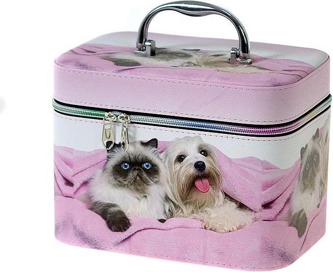 Adar L-Kofferraum, Koffer mit Spiegel, Reissverschluss, 23x17x15cm