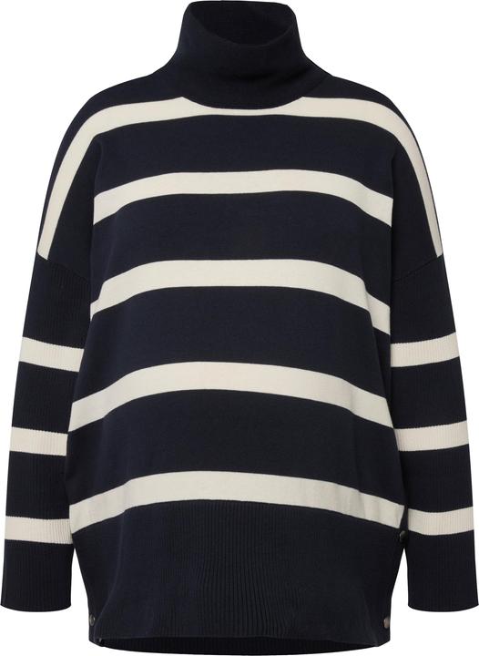 Immagine prodotto Ulla Popken Bellieva Pullover, oversized, Seitennähte mit Druckknöpfen, Stehkragen, Langarm (50, 52)