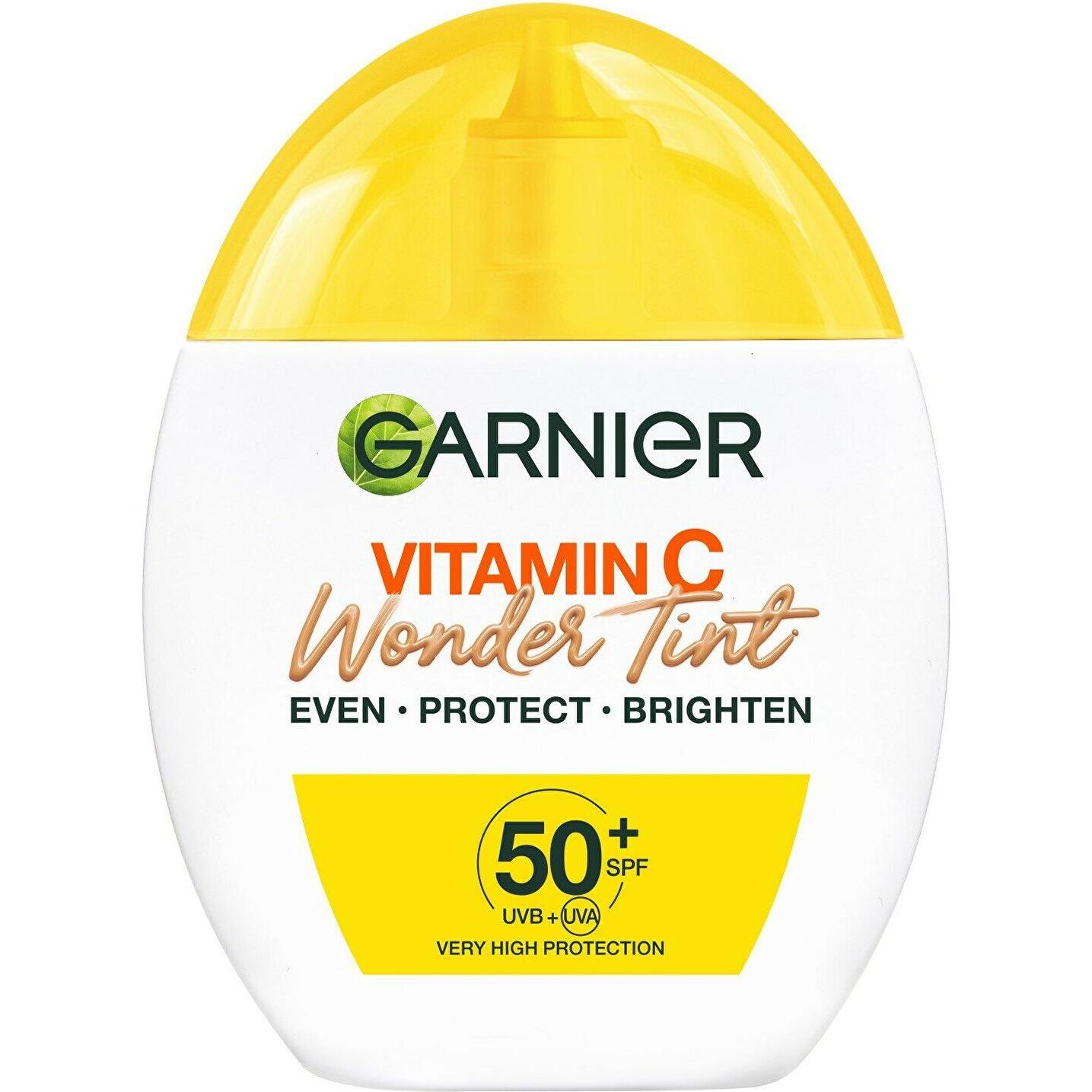 Garnier, Crema solare, Tönungsfluid SPF 50 Vitamin C Wonder Tint 40 ml Farbton: Hell (Crema solare viso, SPF 50+, 40 ml)