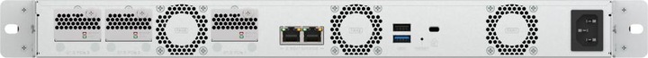 Produktbild QNAP TS-765eU-8G 1U 4-bay Intel Atom x7405C 8,89cm 3,5Zoll SATA + 3 x E1.S/PCIe M.2 2280 short depth