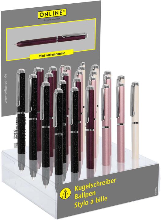 Produktbild Online Display Kugelschreiber Crystal 43041/24 Mini Portemonnaie, M 24 Stück (Blau, Multicolor, 24x)
