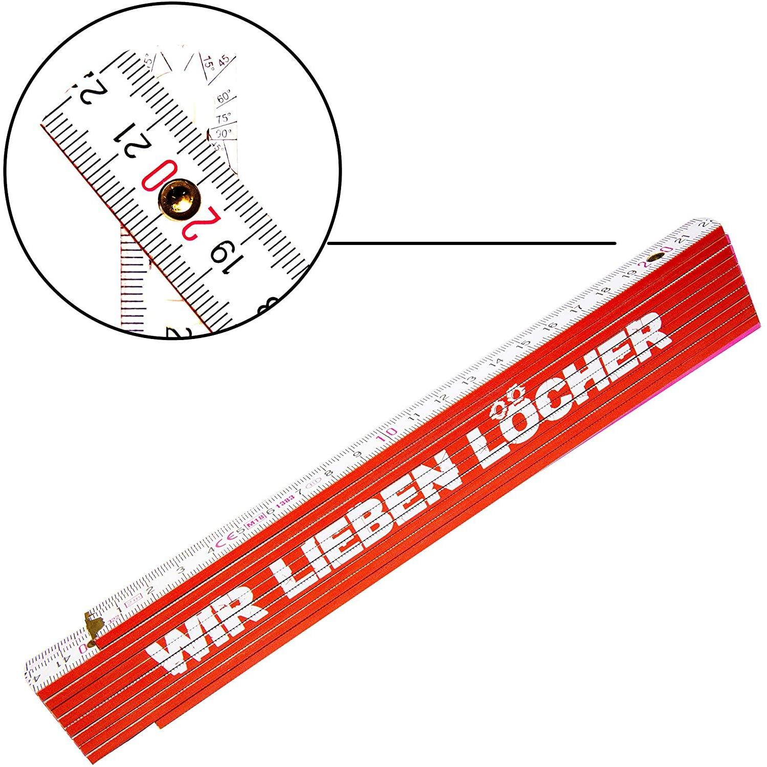 Thumbnail - Tox, Längenmesswerkzeug, Meterstab 2 mtr. "…wir lieben Löcher!" (Metrisch)
