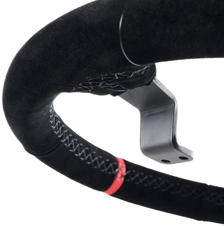 Produktbild Asetek SimSports Lenkradkranz, gewölbt, 340 mm - schwarz, wildleder (PC)