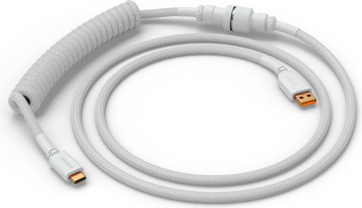 Glorious GMMK Coiled Cable Ghost White, coiled cable, USB-C/USB-A - white (1.40 m)