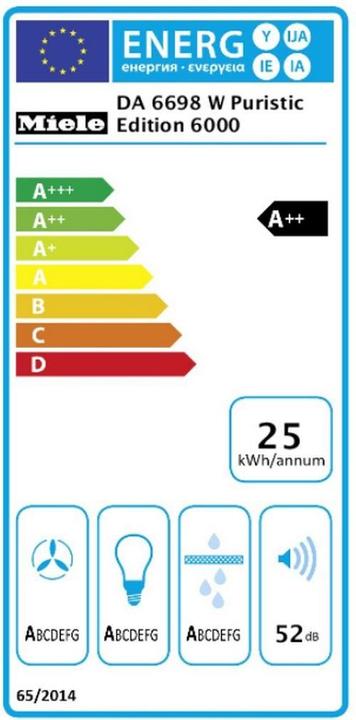 Energie-Label Miele DA 6698 W ED Puristic Edition (Wandhaube)