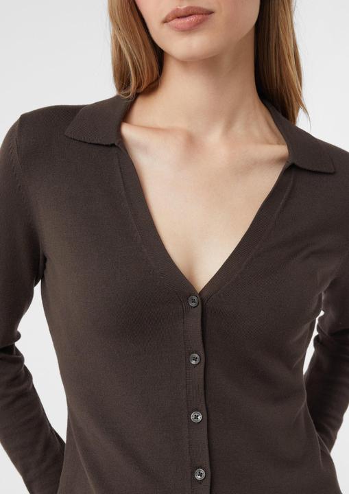 Produktbild Comma Strickjacke Femininer Strickcardigan mit Polokragen (46)