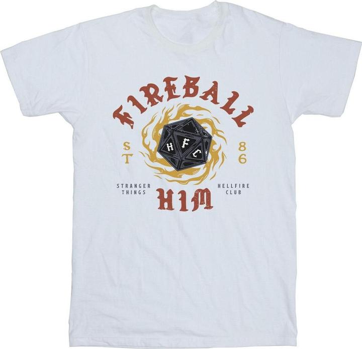 Actual product image Netflix Mens Stranger Things Fireball Dice 86 T-Shirt (4XL)