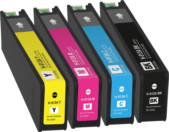 Image du produit Plutoos HP 913A cartouches XXL compatibles, jeu de 4 couleurs (C, M, Y, BK)