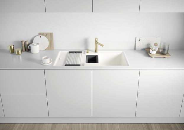 Produktbild Blanco ADIRA 6 S-F | SILGRANIT felsgrau | Einbauart: Flächenbündig | reversibel | mit Ablauffernbedi (Einbauspüle, 99 cm, 49 cm)