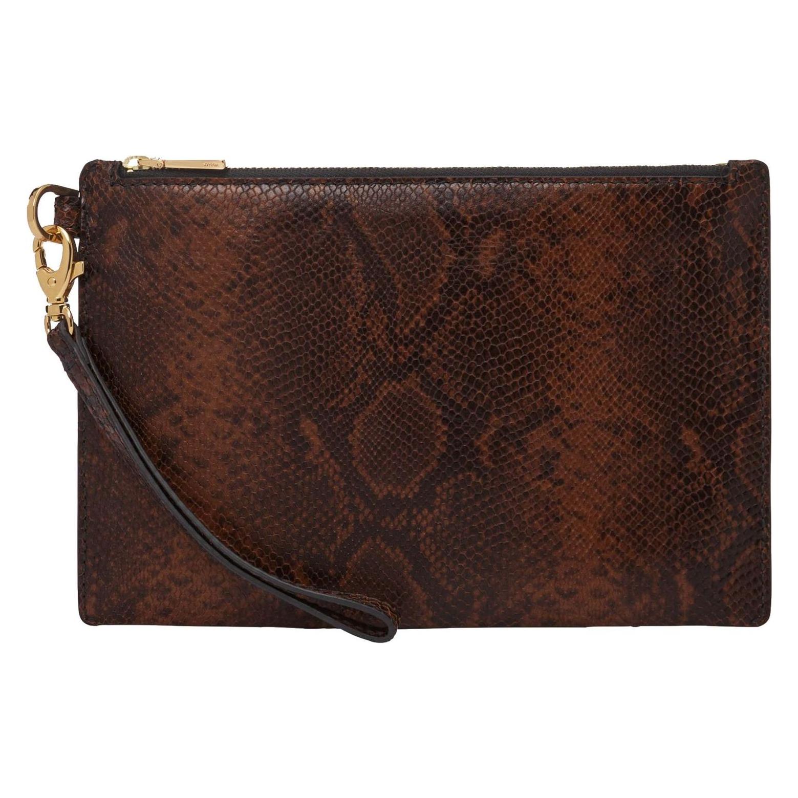 Fossil, Damen, Handtasche, Wristlet, Braun