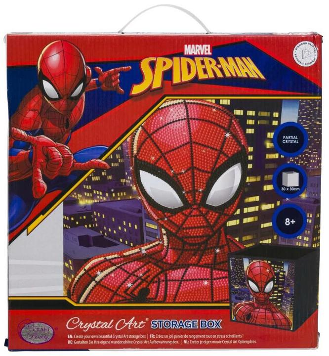 Actual product image Craft Buddy Spiderman Foldable Storage Box Crystal Art 30x30cm