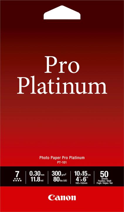 Actual product image Canon PT-101 Pro Platinum (300 g/m², 10 x 15 cm, 50 x)
