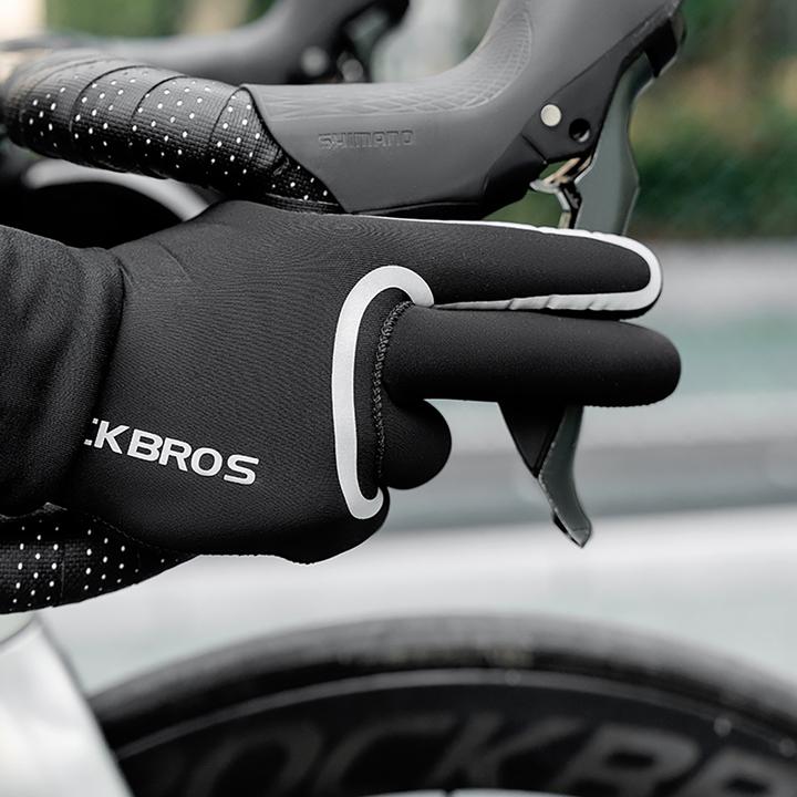 Actual product image Rockbros full waterproof cycling gloves, size: XXL - black (XXL)