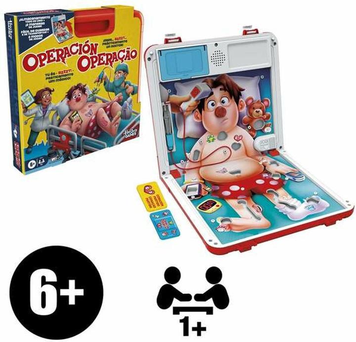 Actual product image Hasbro Gaming Doktor Bibber elektronisches Brettspiel in einer Tragebox (Portuguese, Spanish)