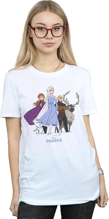 Actual product image Disney Womens/Ladies Frozen 2 Group Cotton Boyfriend T-Shirt (XXL)
