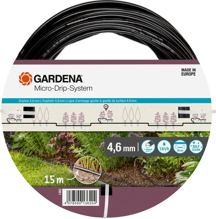 Actual product image Gardena Micro-Drip-System drip pipe above ground (Drip hose + drip tube)