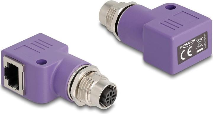 Delock M12 adapter D-coded 4 pin socket to RJ45 socket Cat