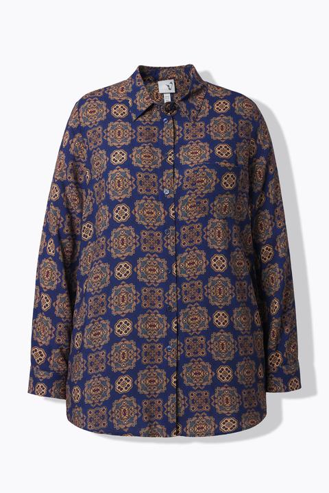 Immagine prodotto Ulla Popken Camicia con decorazioni, collo da camicia e maniche lunghe (62)