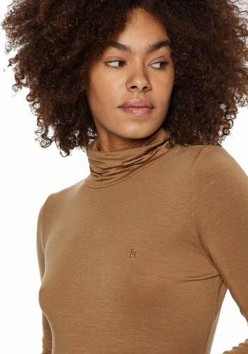 Actual product image Tommy Hilfiger Turtleneck jumper for women, slim turtleneck jumper made of soft Tencel (XS)