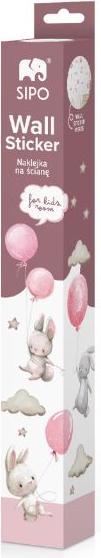 Image du produit Konjac Sponge ROOM Decor SIPO-WS63028 NAKLEJKI NA ŚCIANĘ KRÓLIKI BALONY RÓŻOWE