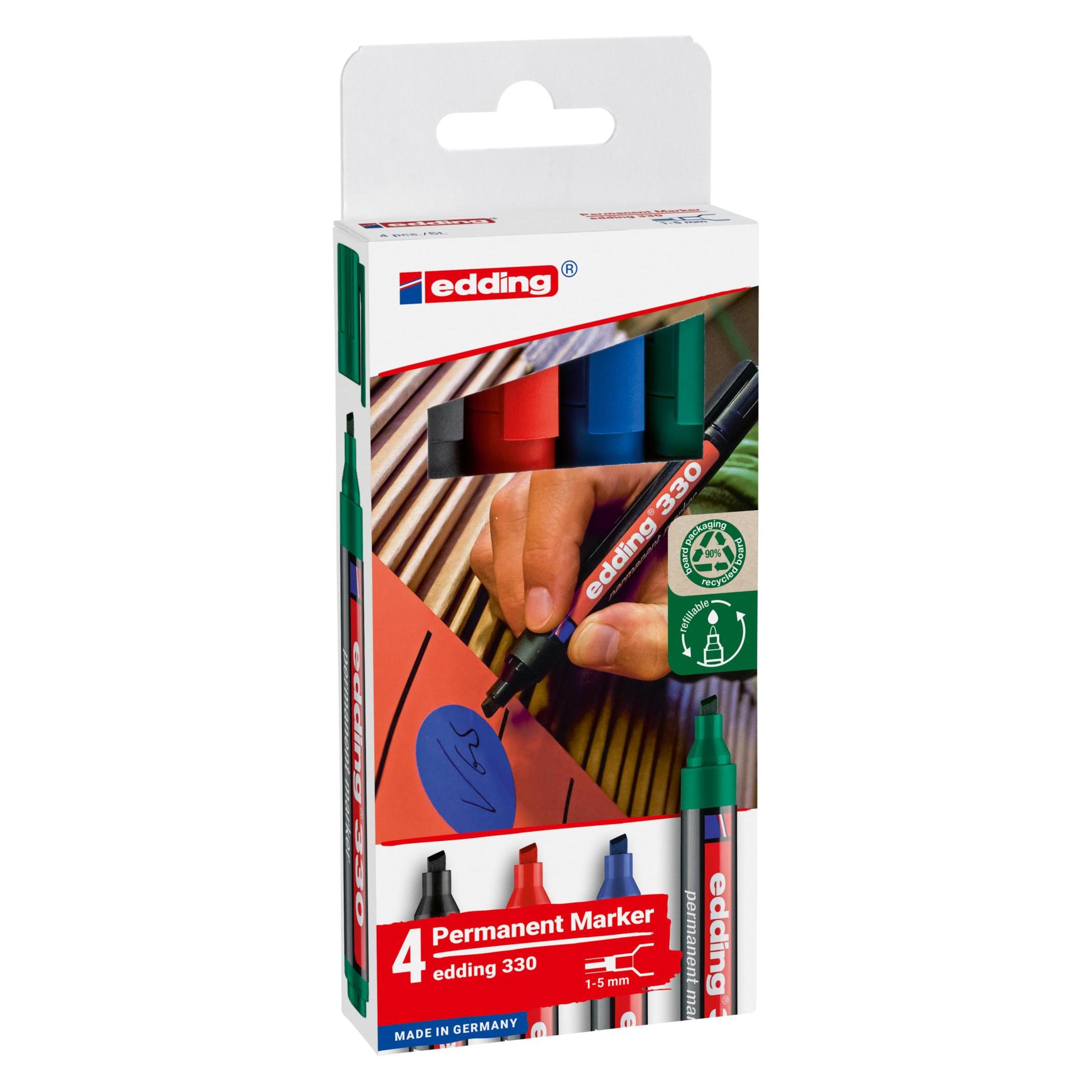 RS-4-330001 | Edding Nero Pennarello indelebile Pennarello per marcatura 1 to 5 mm Scalpello | RS