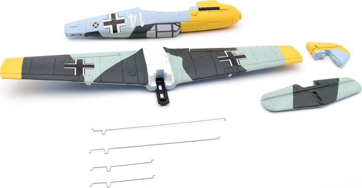 Actual product image Modster MDX BF 109 E 400mm: Fuselage + engine + wing + tailplane + linkage wires
