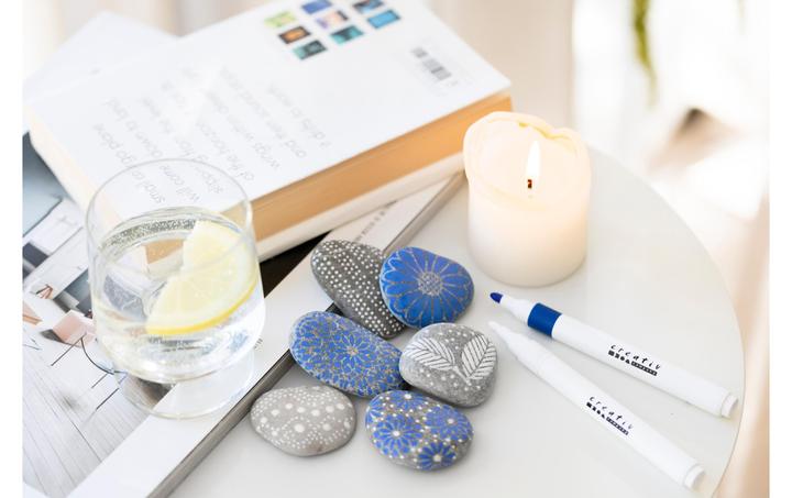 Produktbild Creativ Company Bastelset Steine bemalen Blau