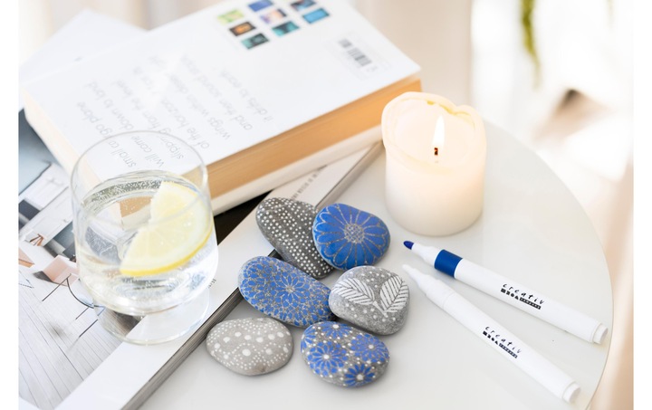 Actual product image Creativ Company Bastelset Steine bemalen Blau
