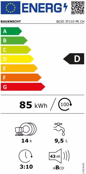Energy Label Bauknecht BCIO3T133PECH