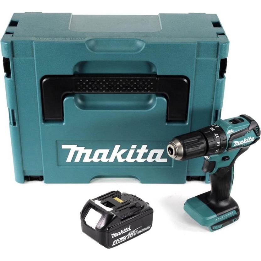 Thumbnail - Makita, Bohrmaschine + Akkuschrauber, DHP 483 M1J Akku Schlagbohrschrauber 18 V 40 Nm + 1x Akku 4,0 Ah + Makpac - ohne L...