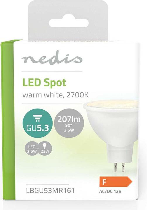 Actual product image Nedis LED LV lamp MR16 2.5W GU5.3 (GU5.3, 2.50 W, 207 lm, 1 x, F)
