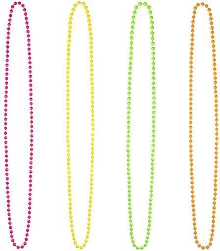 Produktbild Boland 4 Bunte Candy Halsketten: 80er Jahre Disco Accessoires (100% ABS)