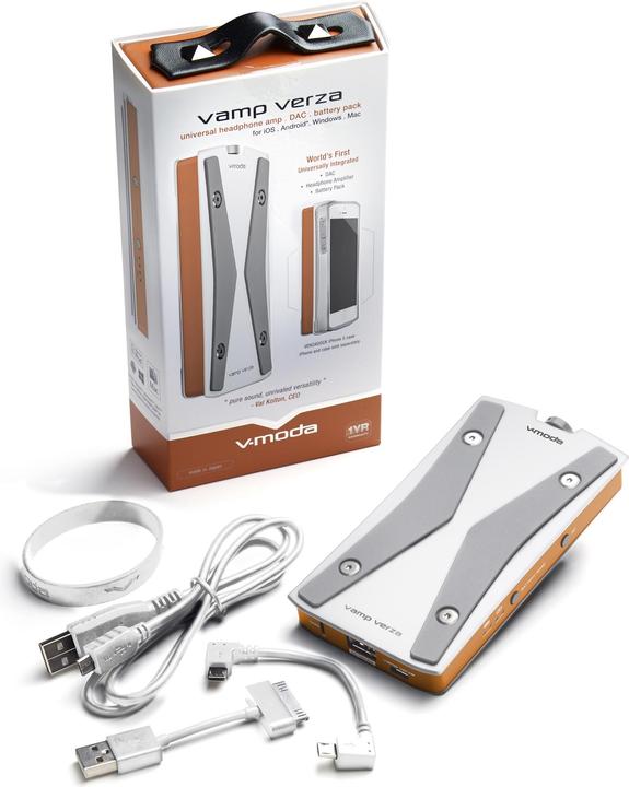 Immagine prodotto V-Moda Vamp Verza Bianco (Powerbank, interruttore di guadagno, Potenziamento dei bassi, USB-DAC)