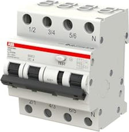 Produktbild ABB DS203NCA-C32/0,03 FI/LS-Schalter DS203NCA-C32/0,03 6kA, 3P+N, Typ A, C 32, 3