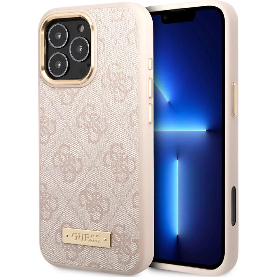 Thumbnail - Guess GUHMP16LU4GPRP iPhone 16 Pro 6.3" różowy/pink hardcase 4G Logo Plate MagSafe (Apple iPhone 16 Pro), Smartphone Hül...