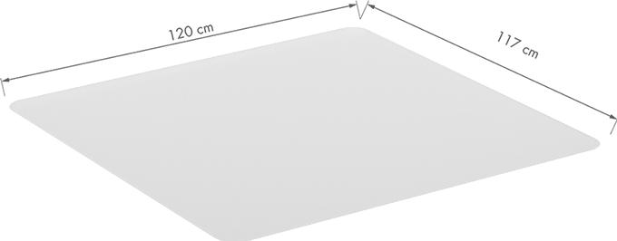 Produktbild LogiLink Bodenschutzmatte, 117x120x0,2 cm, wasserresistent, glänzende Oberfläche, transparent (117 x 120 cm)