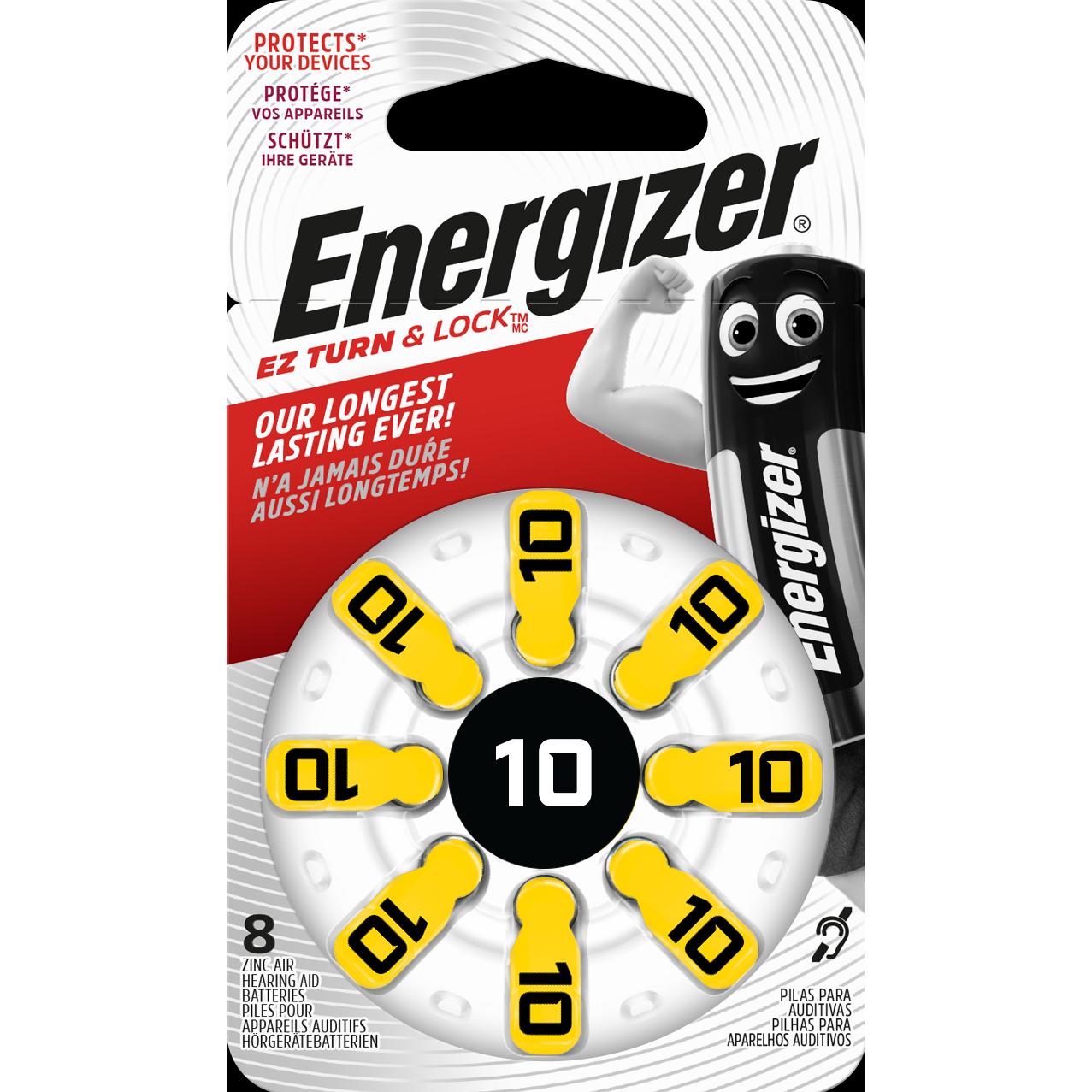 Energizer Hearing Aid 10 (8 Stk., PR70, 91 mAh), Batterien + Akkus