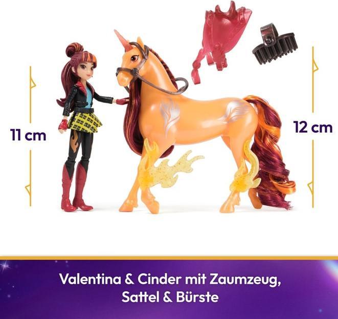 Actual product image Unicorn Academy Valentina and unicorn Cinder (with real mane and tail and brush)