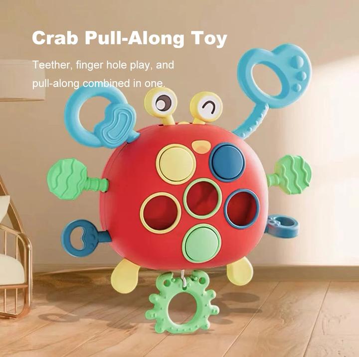 Actual product image Activity Board Crab Fun Pull