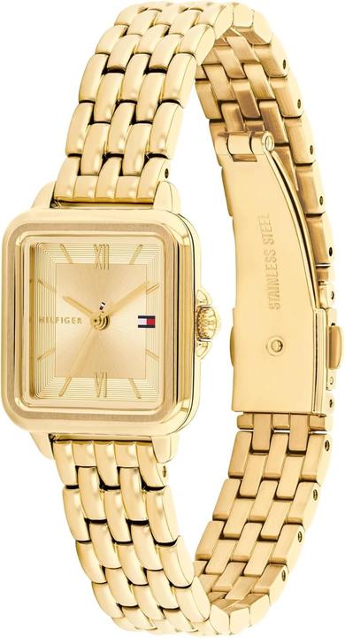 Produktbild Tommy Hilfiger Drei Hand Quartz Bewegung für Damen mit Goldfarbener Edelstahlarmband (24 mm)