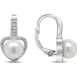Brilio, Ohrringe, Silver - Romantic silver earrings with pearl and zircons EA95