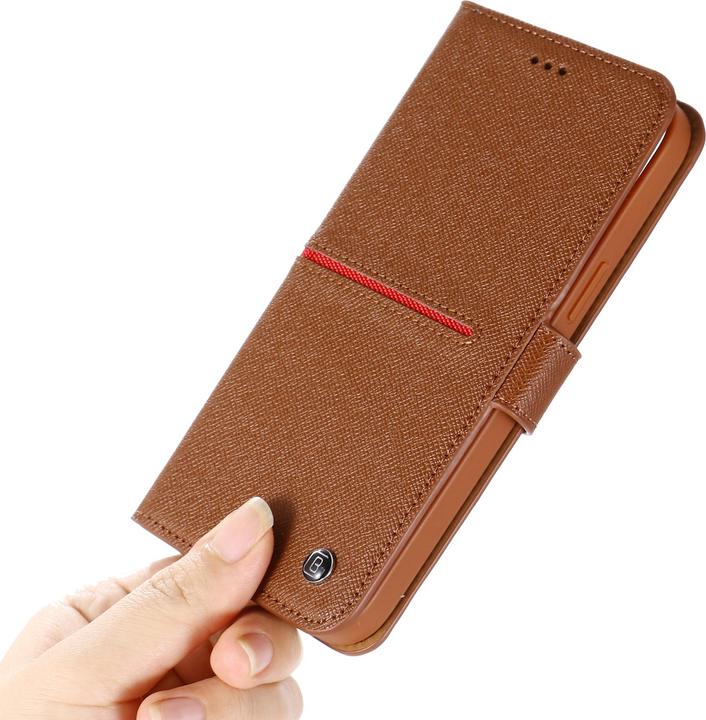 Image du produit Gebei Fourre Yaqi séries luxe en cuir véritable, porte-cartes, support vidéo (Realme 12 Pro+, Apple iPhone 12)