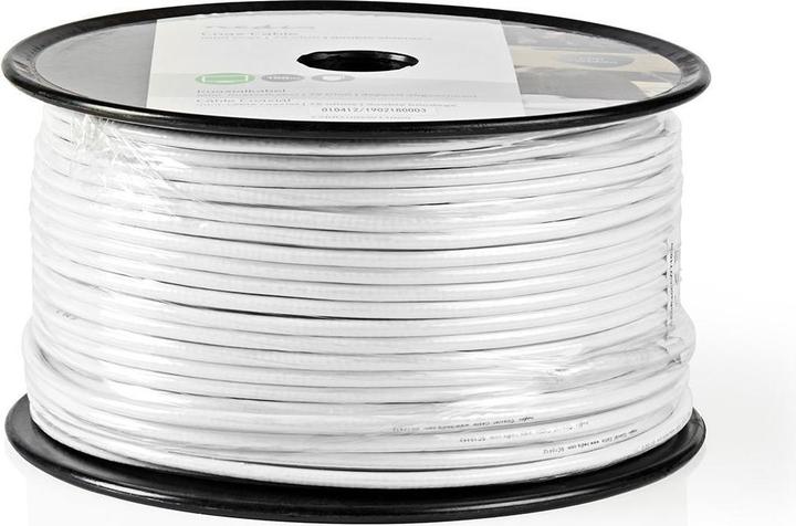 Produktbild Nedis Antennenkabel auf Rolle Mini KOAX 75 Ohm Einzeln geschirmt ECA 100.0 m Koax PVC Weiss Rolle (75 dB, Antennenkabel)