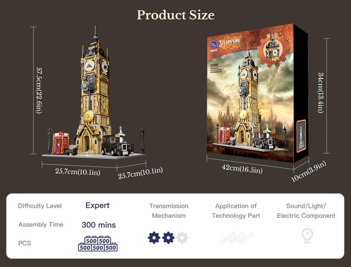 Actual product image Pantasy Steampunk series clock tower