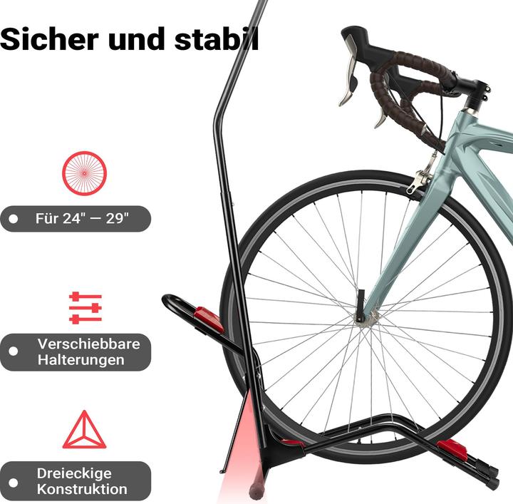 Wiltec Fahrradstnder vertikal 51x11x120cm Universal Fahrradhalter  freistehend
